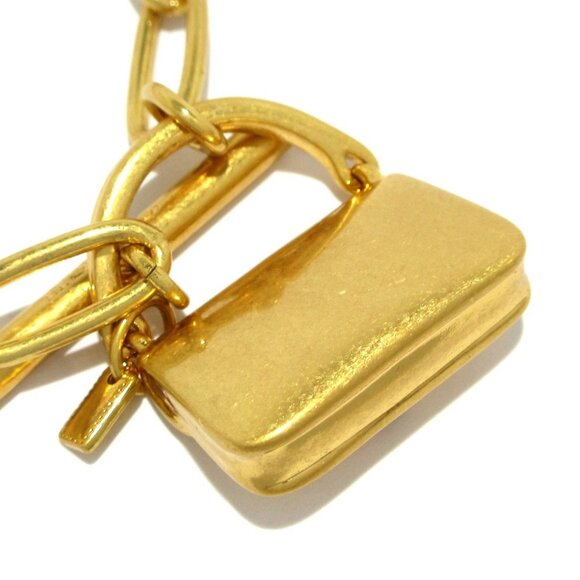 Auth COACH Mini Handbag Charm Chain Link Bracelet - Gold Hardware Bracelet - Picture 3 of 6